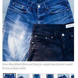 Gustin Men's Cone Blue and Black Straight Jeans